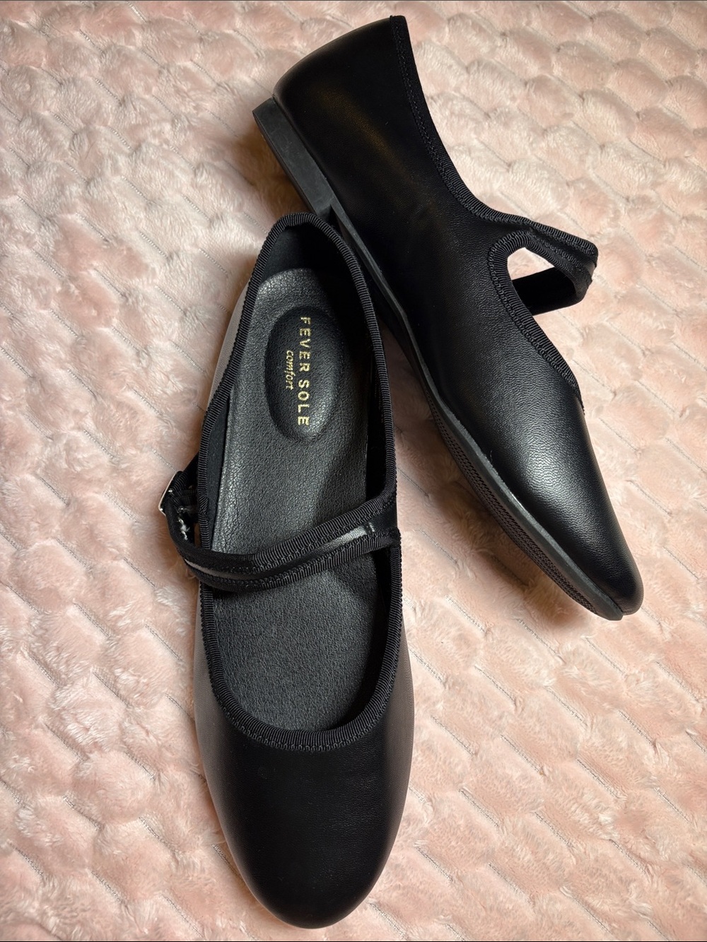 Fever Sole Comfort Slip-On Black Mary Jane Shoes